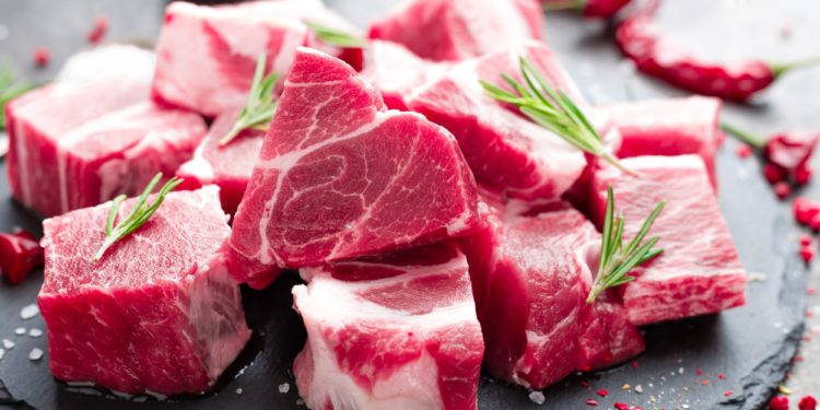 Fresh pork meat. Raw sliced pork meat. Pork neck