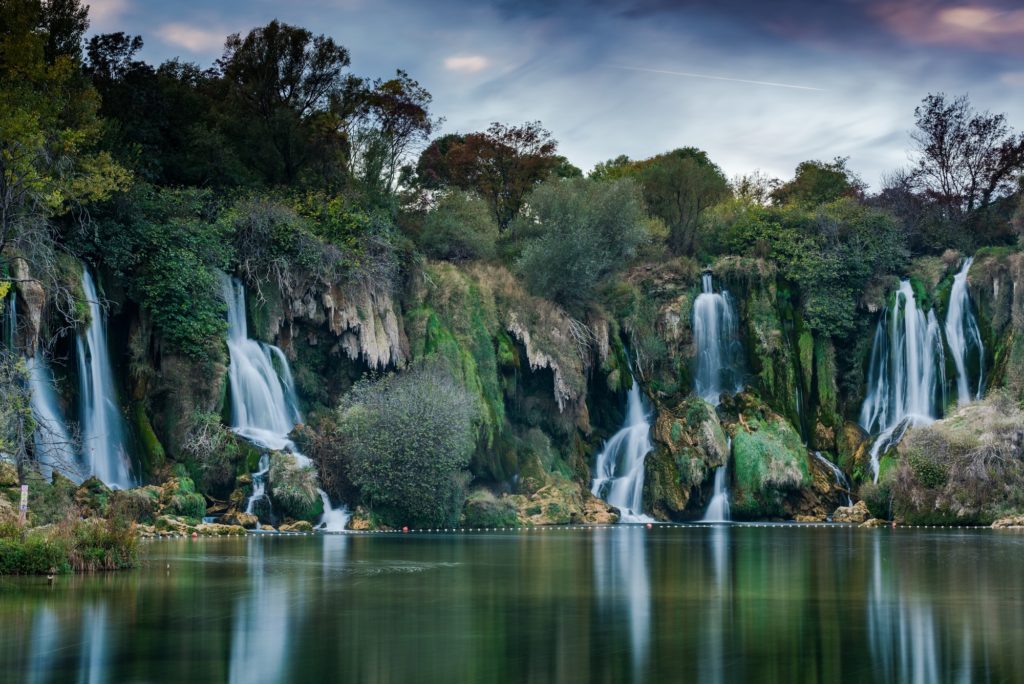 Sunset over Kravica waterfall, Bosnia