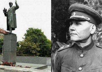 Prágában eltávolították a helyéről Ivan Konyev szovjet marsall köztéri szobrát