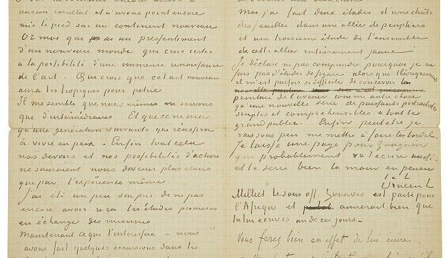 Van Gogh és Gauguin egyetlen ismert, közösen írt levele több, mint 200 ezer euróért kelt el