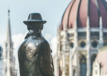 Bronze monument of Hungarian national hero Imre Nagy, Budapest, Hungary
