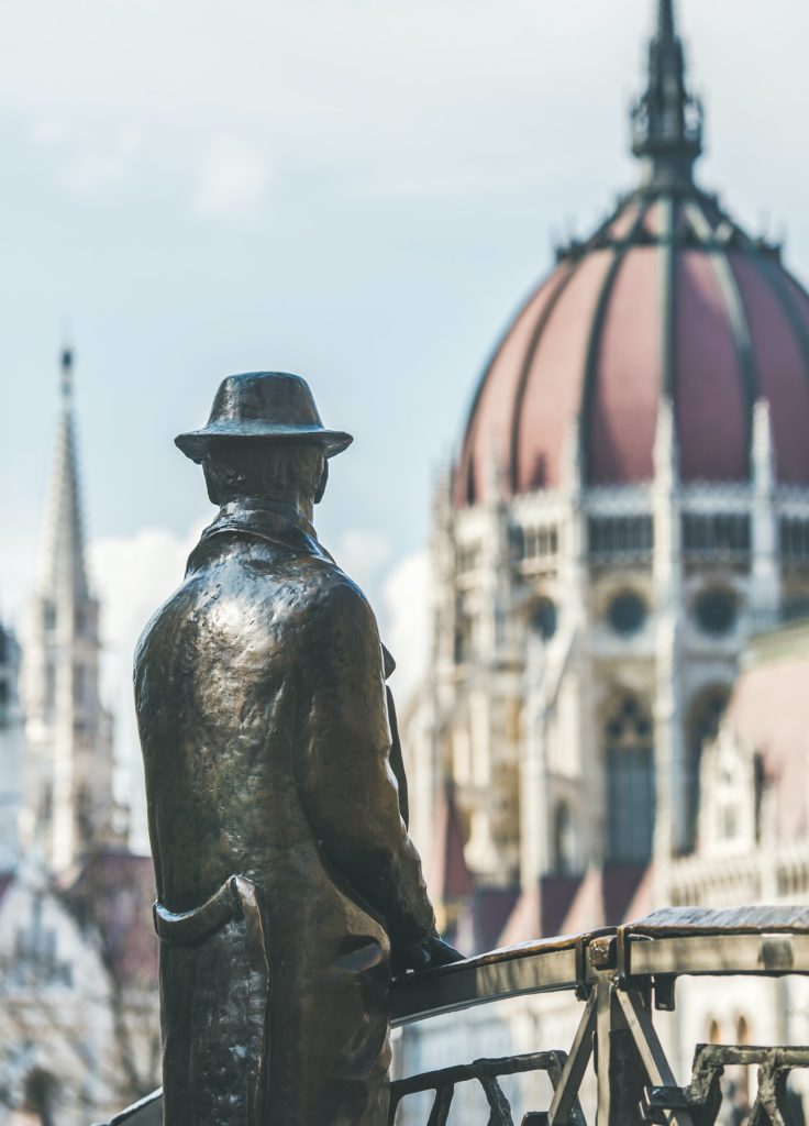 Bronze monument of Hungarian national hero Imre Nagy, Budapest, Hungary