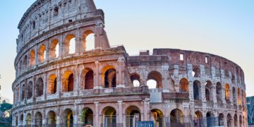 Colosseum at sunrise in Rome