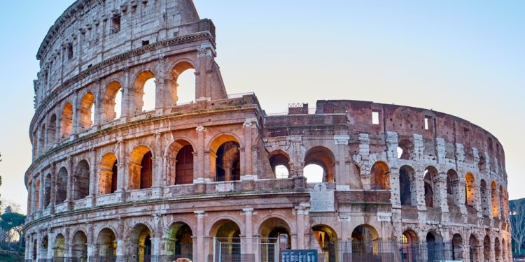 Colosseum at sunrise in Rome