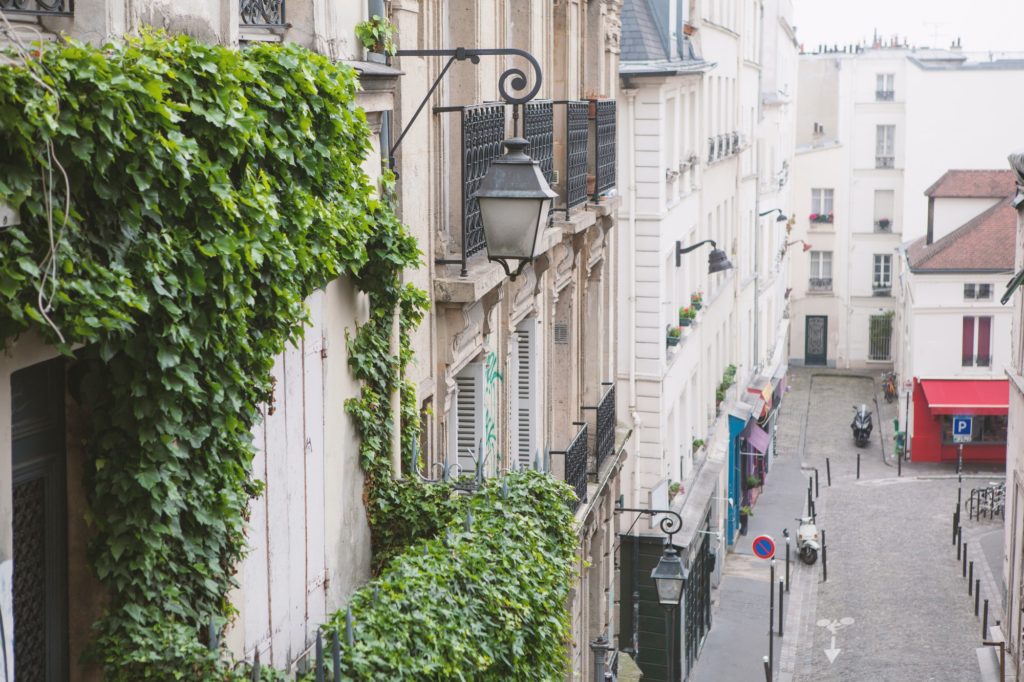 Paris, France - May 22, 2012: View from the heights, to the street and houses of the city on a