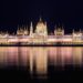 The building of the Budapest Parlament at night from the Buda co