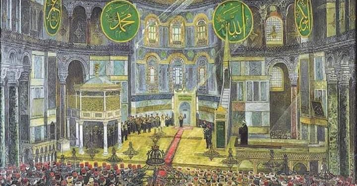 Óriási tömeg gyűlt össze az első pénteki imára a Hagia Sophia nagymecsetnél