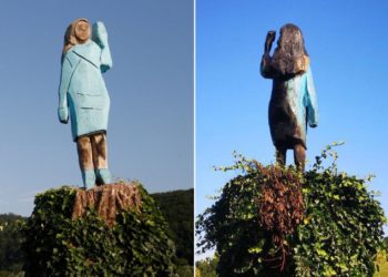 Szlovénia – Felgyújtották Melania Trump szobrát (videó)