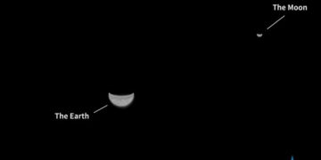 Kína múlt héten útnak indított Mars-szondája a Földről és a Holdról küldött fotót