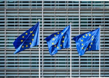 EU flags in front of European Commission