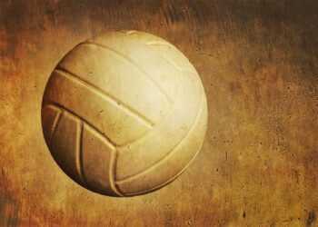 A Volleyball on Textured Grunge Background