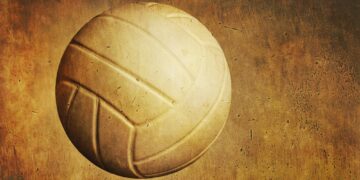 A Volleyball on Textured Grunge Background