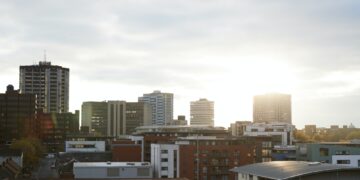Birmingham, UK - 6 November 2016: Birmingham City Skyline At Sunset