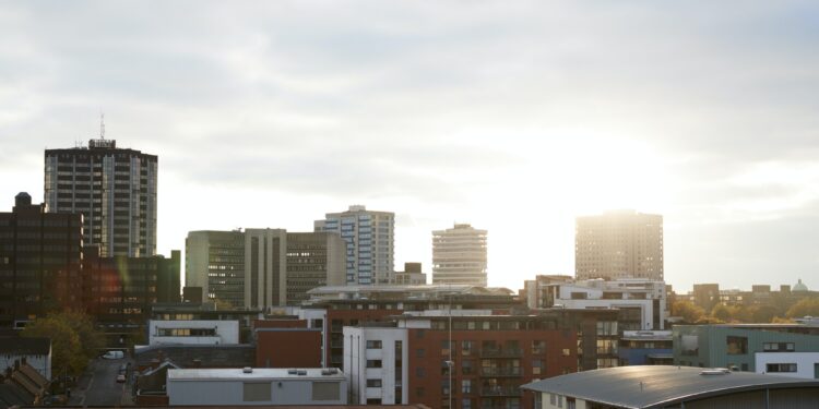 Birmingham, UK - 6 November 2016: Birmingham City Skyline At Sunset