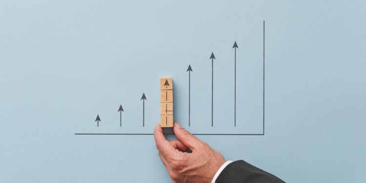 Business economy growth prediction graph
