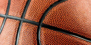 Closeup of basketball
