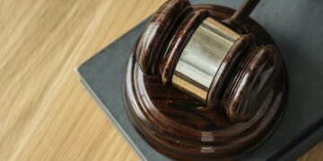 Closeup of gavel judgement concept