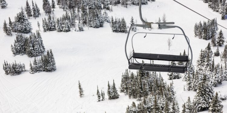 Empty ski lift in the ski resort
