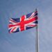 Flag of United Kingdom waiving in the wind