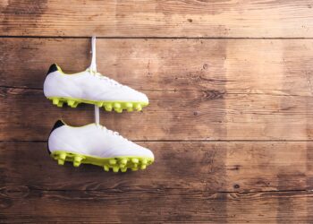 Football shoes on the floor