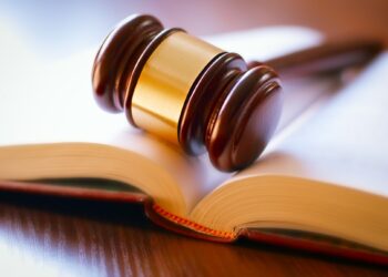 Gavel on sounding block