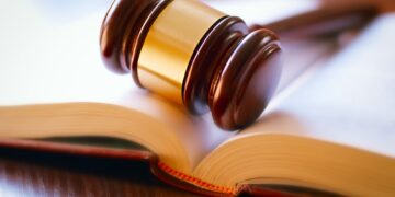 Gavel on sounding block