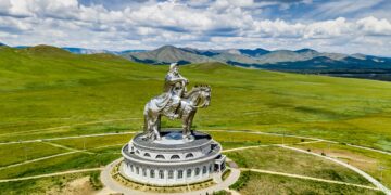 Genghis Khan Monument at Zonjin Boldog Mongolia