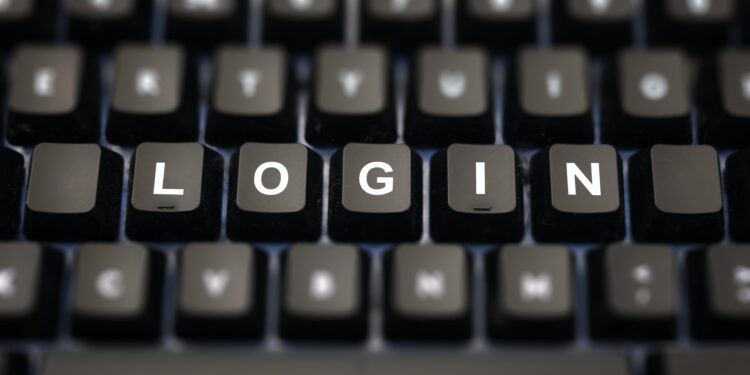 Login online concept.