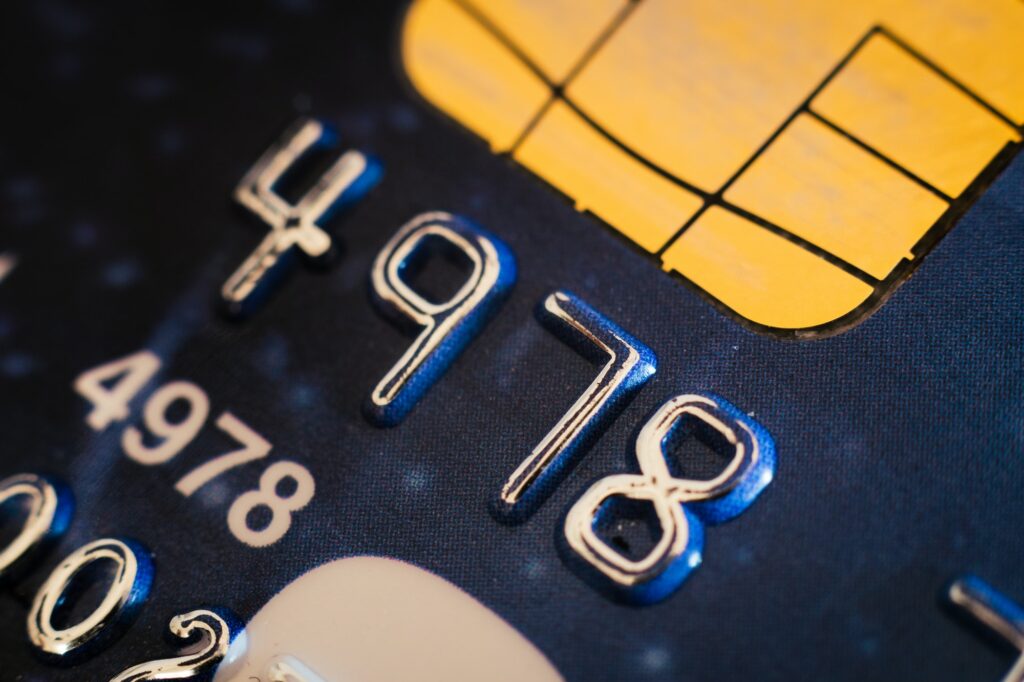Macro shot of a credit card