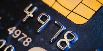 Macro shot of a credit card