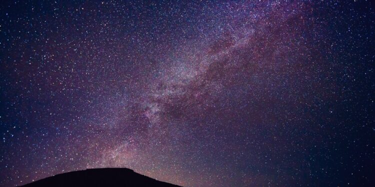 Night Sky with Stars and Galaxy