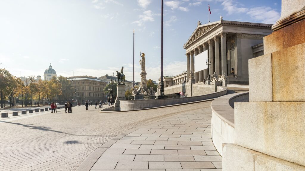 Parliament building in Vienna Austria