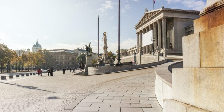 Parliament building in Vienna Austria