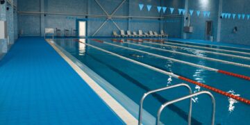Sport swimming pool interior, nobody