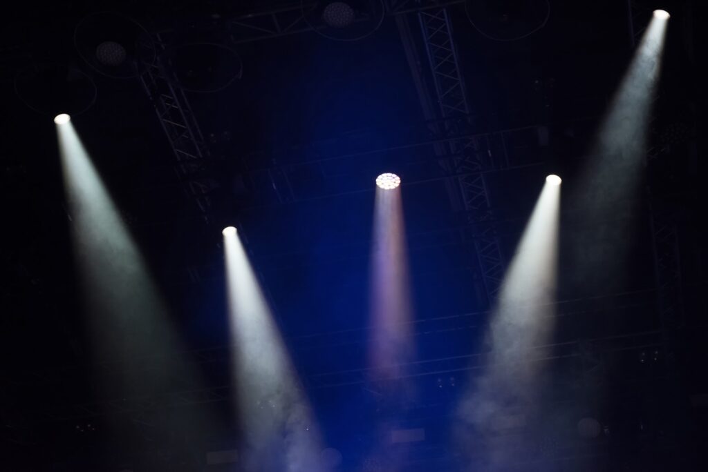 Stage lights at music festival