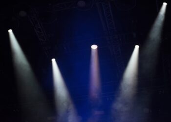 Stage lights at music festival