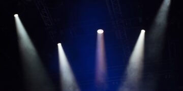 Stage lights at music festival