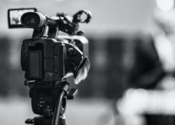 Television camera on Press Conference