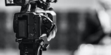 Television camera on Press Conference