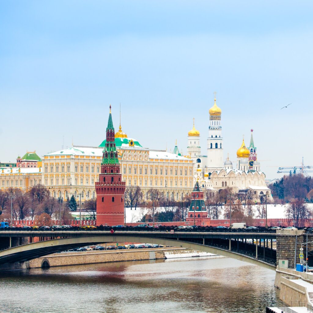 view of Kremlin in the winter, Moscow, Russia. Winter in Russia