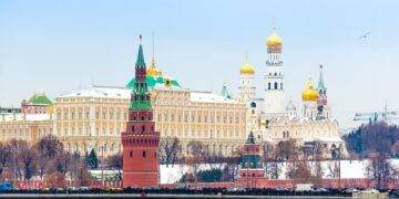 view of Kremlin in the winter, Moscow, Russia. Winter in Russia