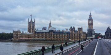 View on the Big Ben and the Westminster Palace in London, Great Britain