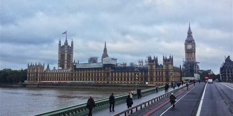 View on the Big Ben and the Westminster Palace in London, Great Britain