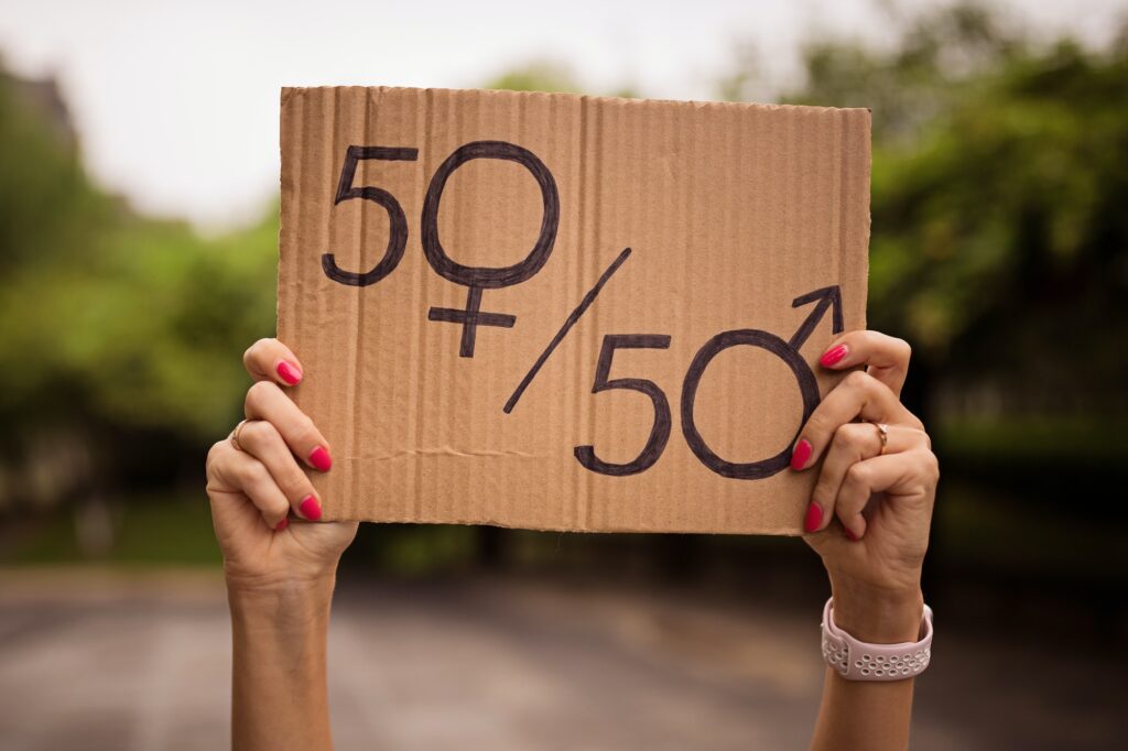 Woman Holding Hands Gender Equality Sign