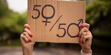 Woman Holding Hands Gender Equality Sign