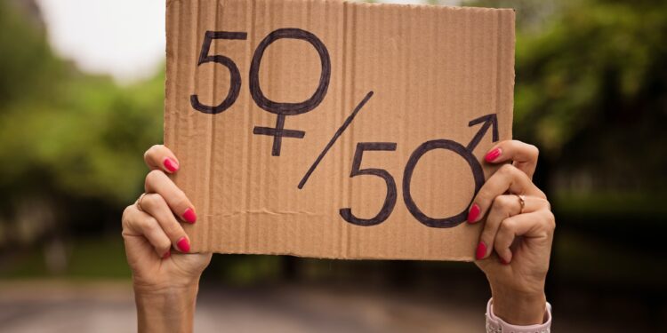 Woman Holding Hands Gender Equality Sign