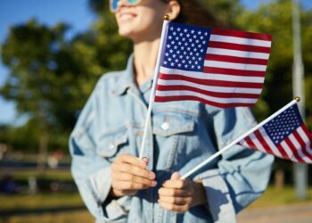 Young patriot of USA