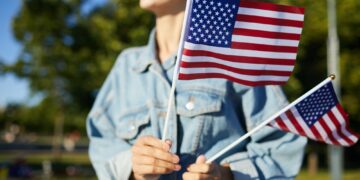 Young patriot of USA